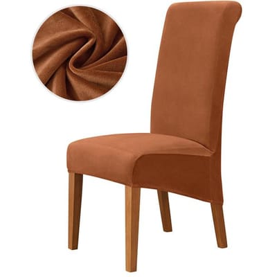 1 /2 /4 /6 Stuks Fluweel Stof Grote Eetkamerstoelhoes XL Maat Hoes voor Stoelen Lange Rug Keukenstoelhoezen Elastische Stretch 1 Piece