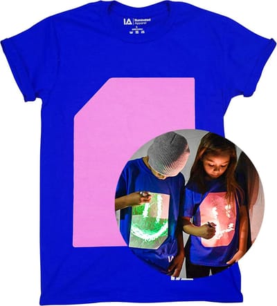 Glow in the Dark T-Shirt met Lichtgevende Pen - Teken en Herhaal Nachtlamp Effect