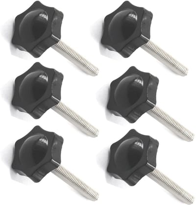 Cosensi- Handknop 38mm - Aanscherping Schroef - M10 Draad - Roestvrij Staal - Kunststof - Duurzaam en Eenvoudig te Installeren - Schroefknop