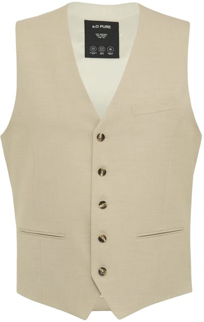 s.Oliver BLACK LABEL - Vest - Maat 46 - Mannen - Bruin - voering