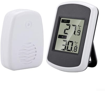 carmdering - Digitale Weerstation - Draadloze Temperatuurmeter - Binnen Buiten Thermometer - Nauwkeurige Klimaatmonitoring - 120 Voet Bereik - Duurzaam Plastic - Energiezuinig Design - Ideaal Voor Thuis En Kantoor - 3 Delen