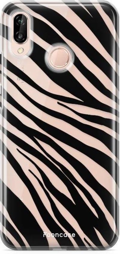 Fooncase Hoesje Geschikt voor Huawei P20 Lite - Shockproof Case - Back Cover / Soft Case - Zebra print