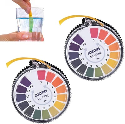Set van 2 pH Teststrips op Rol, 5 Meter Lang, Volledig Bereik 0-14 voor Waterkwaliteit, Aquariums en Zwembaden