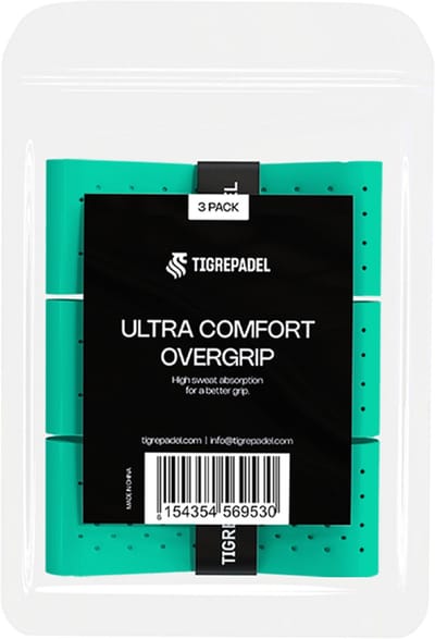 TigrePadel - Overgrip - Grip - Griptape - Ultra Comfort - Padel - Overgrip tennis - Overgrip padel - Turquoise - 3 stuks