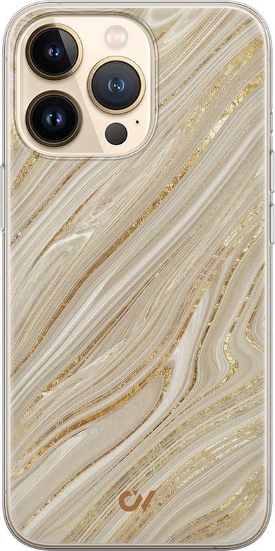 Hoesje geschikt voor Apple iPhone 13 Pro - Golden Marble - - Goud - Apple Soft Case Telefoonhoesje - TPU Back Cover - Casevibes