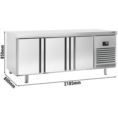 GGM Gastro Bäckereitiefkühltisch Premium PLUS - 2185x800mm - mit 3 Türen Zilver