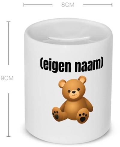 Akyol - teddybeer met eigen naam Spaarpot - Teddybeer - kinderen/knuffel liefhebber - iemand die houdt van teddyberen - verjaardag - cadeau - kado - geschenk - 350 ML inhoud