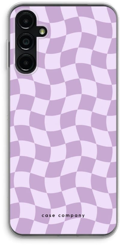 Case Company® - Hoesje geschikt voor Samsung Galaxy A14 hoesje - Grid Paars - Soft Cover Telefoonhoesje - Bescherming aan alle Kanten en Schermrand