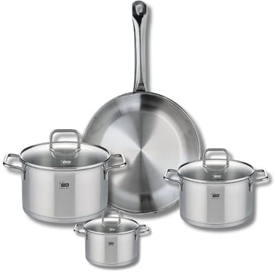 Set van 1 Koekenpan 28 cm en 3 kookpotten 12, 16 en 20 cm Elo Profi Citrin