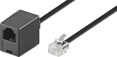 RJ11 - RJ11 telefoon verlengkabel / zwart - 3 meter