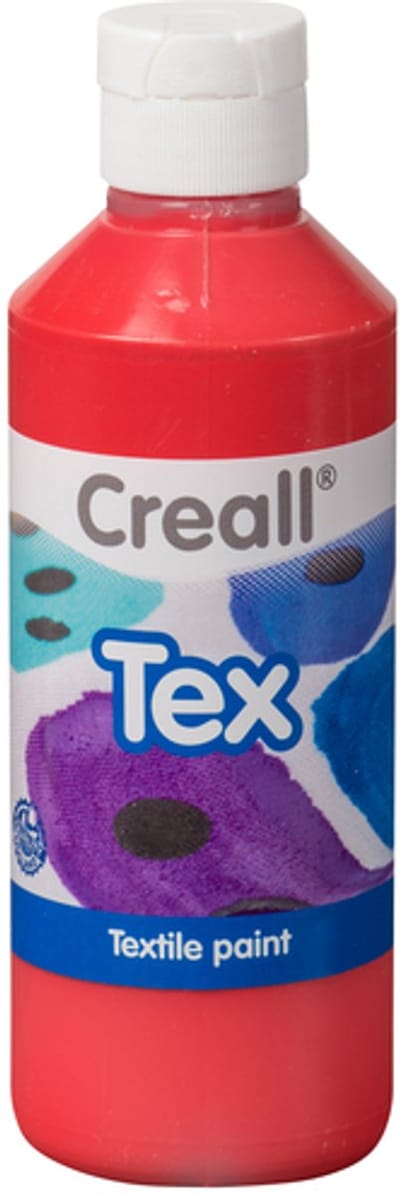 Creall Textiel- & Stoffenverf - Rood - 6 x 250 ml - Machine wasbaar na fixatie - Voor T-shirts, jeans, schoenen, stoffen tassen, meubels en auto-interieurs/hemelbekleding