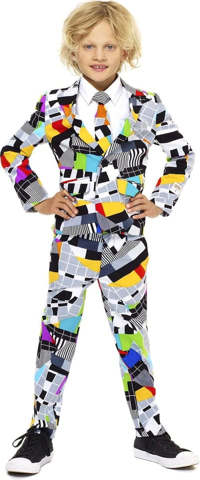 OppoSuits Testival - Jongens Pak - Carnavalskleding - Gekleurd - Thema Feest - Maat 98/104