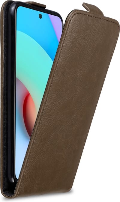 Cadorabo Hoesje geschikt voor Xiaomi RedMi 10 in KOFFIE BRUIN - Beschermhoes in flip design Case Cover met magnetische sluiting