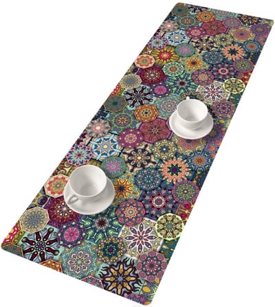 Bertoni - Tafelloper / Tafelkleed - Vilt - 95x33cm - Valencia geprint patroon