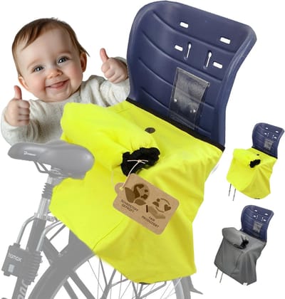 Kinderbeenwarmers Fietsstoel - Voetenzak Kinderzitje - Warm Blijven Onderweg - Wind- en Waterafstotend Softshell - One Size - Geel