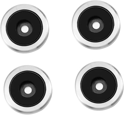 Antivibratie Voetpads - Geluidsisolatie Pads - Audio Verbeteren - Aluminium Legering - 3 x 3 x 1.2 cm - Zwart