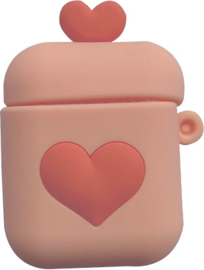 Hidzo Hoes voor Apple's Airpods 1/2 - Hartje - Licht Roze - Siliconen