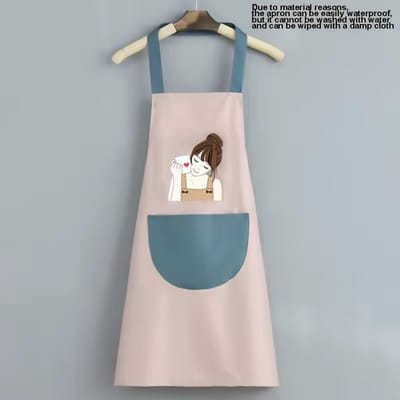 1 stuks Schattig PVC Schort, Duurzame Keukenkleding met Zak voor Kookgerei, Ideaal voor Restaurants en Foodtrucks, Schattig Schort gray