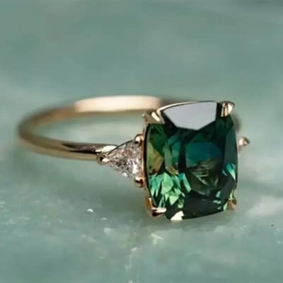 Nieuwe Hyperbool Damesring Cocktailfeest Met Enorme Hemelsblauwe Zirconia Klauwzetting Valentijnsdag Cadeau Voor Vrouw 9 gray
