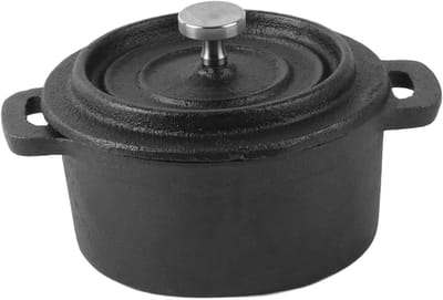 Gietijzeren Braadpan - Ovenschotel Kookpot - Langzaam Koken - Gelijkmatige Warmteverdeling - 10 cm - Zwart