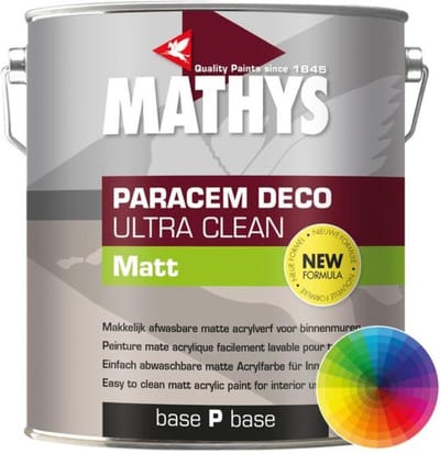 Mathys Paracem Deco Ultra Clean Matt - 1 l - 10 m²/l - Wit - Afwerkingslaag