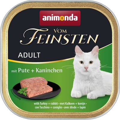 6x100g Adult Kalkoen & Konijn animonda Vom Feinsten Kattenvoer