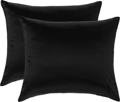 2x Zijden Kussensloop 50x60cm Zwart Hotelsluiting 19 Momme - Kussensloop set - Luxe Silk Kussensloop 100% moerbei zijde - Zijde kussensloop - Silk Heaven - 50x60cm / Hotelsluiting