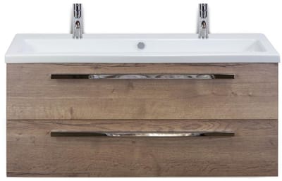 Seville Badmeubelset 120 cm - 2 Laden Tabacco - Wastafel Djazz Enkel 2 Kraangaten