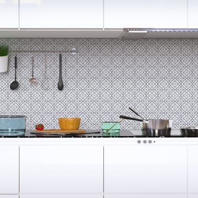 Zelfklevende tegelmuurstickers voor keuken en badkamer - 30 cementtegelstickers, Azulejos Northa-stijl - 30 stickers, 20x20 cm