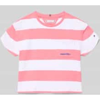Tommy Hilfiger Girls Stripe Tee Ss Tropical Blush Stripes Taglia: 14 | T-shirt Outlet | Unisex