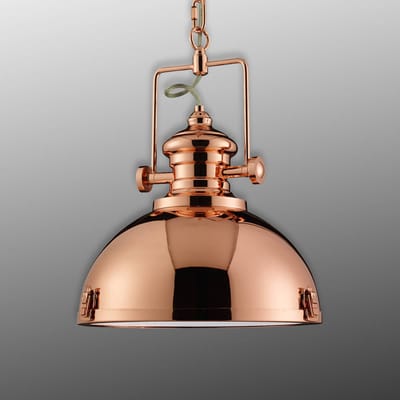 Searchlight Hanglamp metaal, industrieel ontwerp, koperkleurig