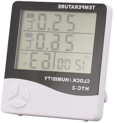 Digitale Hygrometer - Vochtigheidsmonitor - Binnen Buiten - Groot Scherm - Nauwkeurig - Wit
