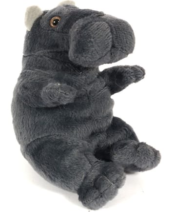 PIA Soft Toys - Pluche Nijlpaard Knuffel - zittend - grijs - 12 cm