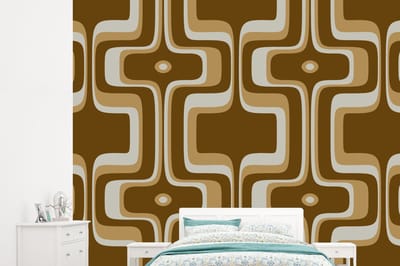 Behang - Fotobehang Retro - Design - Bruin - Breedte 245 cm x hoogte 220 cm