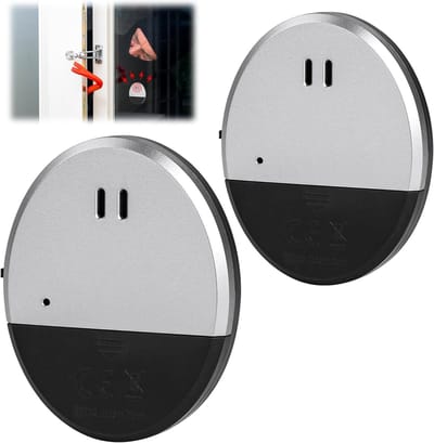 longziming -Fensteralarm - Vibrationssensor - Ultradunne Selbstklebende Alarmanlage - Mit 130 Db Sirene Und LED Statusanzeige - 2 Stuk - Voor Ramen Deuren En Garagedeuren - zwart