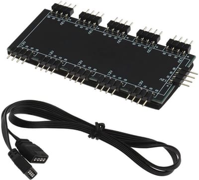 Allecto - 10-kanaals Rgb hub - Rgb ventilatorhub - Zwart - Rgb