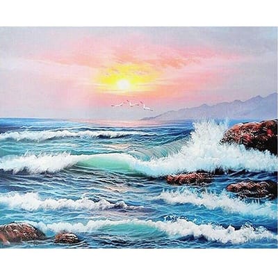 5D diamant borduurwerk heldere strass zonsondergang surf diamant schilderij borduurwerk handwerk diamant 20X30CM gray