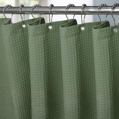 Unyqoos® Elegant Wafeltextuur Douchegordijnset met Roestvrije Metalen Haken, Waterafstotend en Schimmelbestendig, 182 x 182 cm