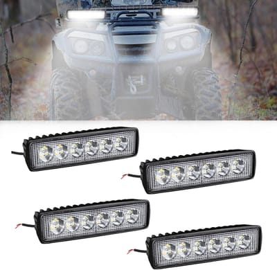 Set van 4 LED Werklampen 18W Offroad Schijnwerpers 1600LM 12V/24V 6000K Waterdicht IP67