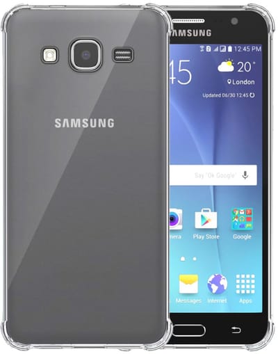 Smartphonica Telefoonhoesje Geschikt voor Samsung Galaxy J5 Transparant Schokbestendig - Shockproof TPU SIliconen Backcover Case met Stootrand Doorzichtig geschikt voor Samsung Galaxy J5