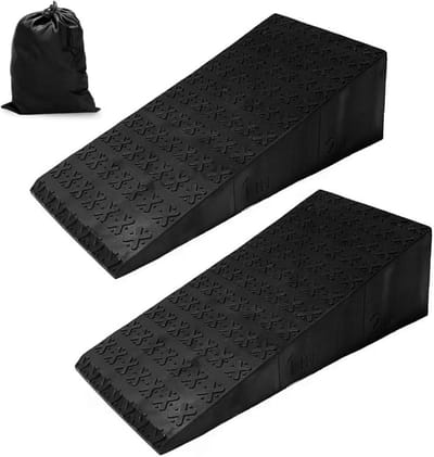 Squat Wiggen - Oefenblokken Mobiliteitswiggen - Krachttraining Verbeteren - Antislip Ondersteuning - 35 x 16 x 16 cm - Zwart