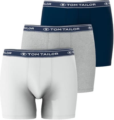 TOM TAILOR - Buffer - Heren long Boxershort Multipack - 3-Pack - Blauw/Grijs/Wit
