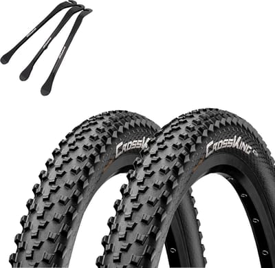 Set van 2 MTB Fietsbanden Zwart 29 x 2.30 met Binnenband Keuze en Bandenlichters