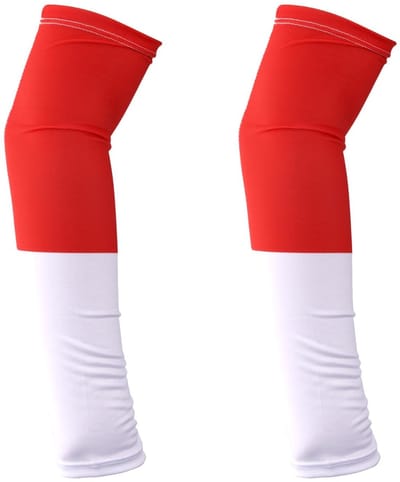 Dailygoods- Armhoezen Cartoon Thema - Compressie Mouwen - Zonwerend - Buitensporten - Rood/Wit - Polyester 33x10x8cm - Compressiemouwen
