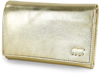 Bear Design Sweety Leren Overslagportemonnee - Champagne