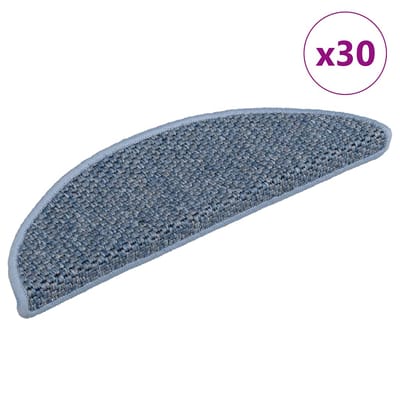 vidaXL - Trapmatten - zelfklevend - Sisal-Look - 30 - st - 56x17x3 - cm - blauw