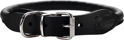 Hunter Ronde & zachte luxe hondenhalsband zwart - 40 cm -