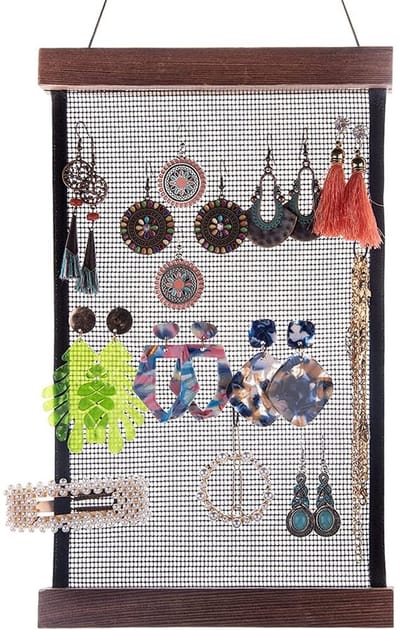 Allecto - Oorbellenhouder - Organisator voor Sieraden - Wandmontage - 24 x 12 inch - Efficiënt en Ruimtebesparend - Geschikt voor Sieraden - Wit