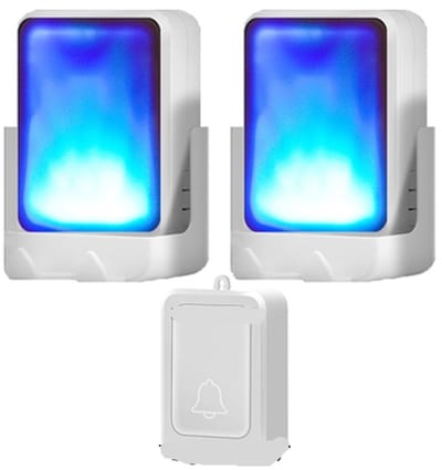 longziming -Deurbel - deurbel draadloos - Draadloze deurbel - Geschikt Voor Slechthorenden - Snelle Installatie Zonder Bekabeling - 2 Ontvangers En Zender - Voor thuis/kantoor, ouderen en slechthorenden - Wit