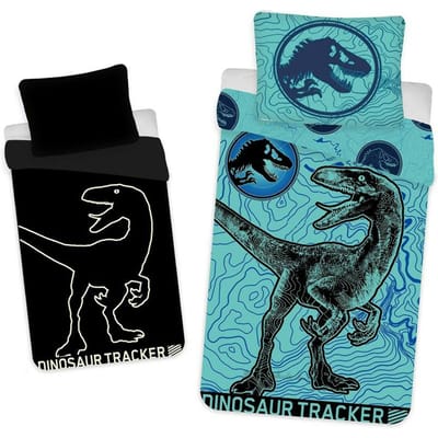 Jurassic World Dekbedovertrek Tracker Glow in the Dark - 140 x 200 cm - Katoen - 70 x 90 cm